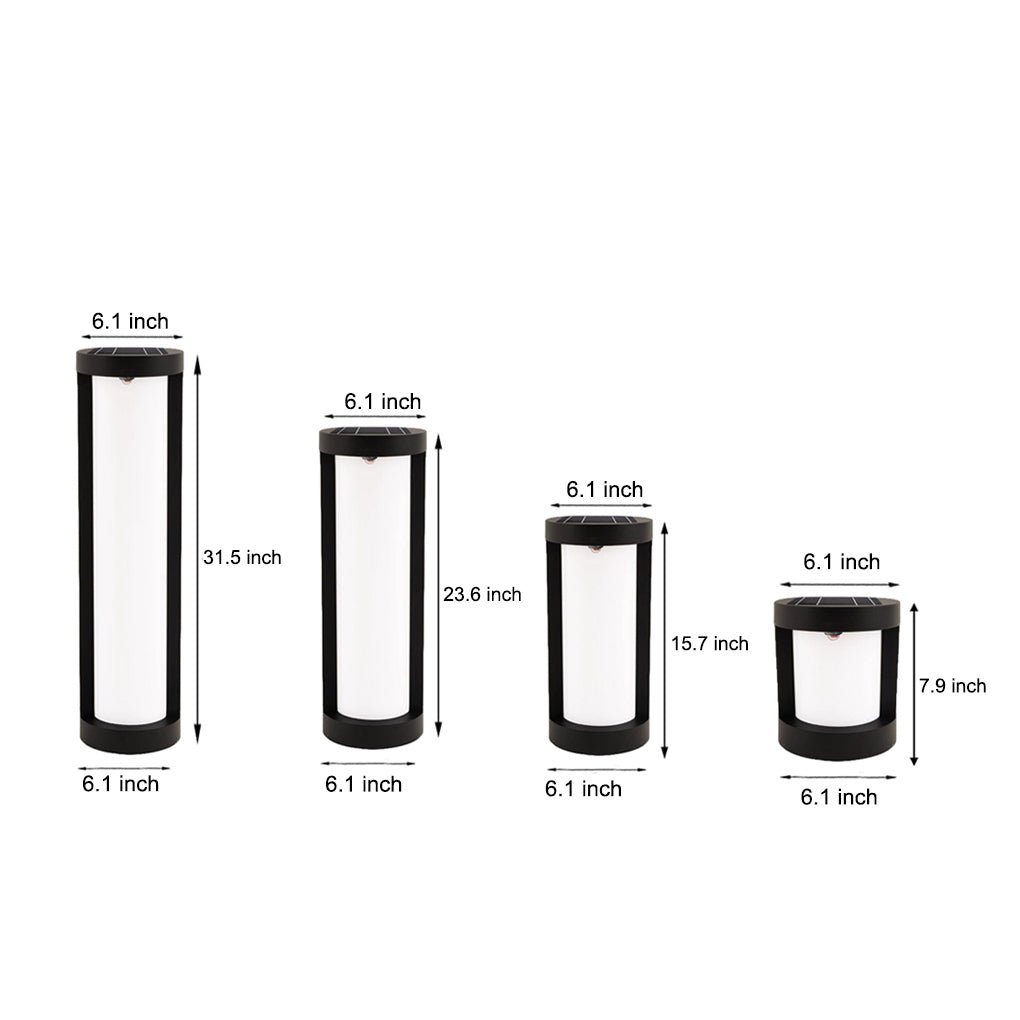 Eyam Cylinder Bollard Light Solar or Hardwired Path Light