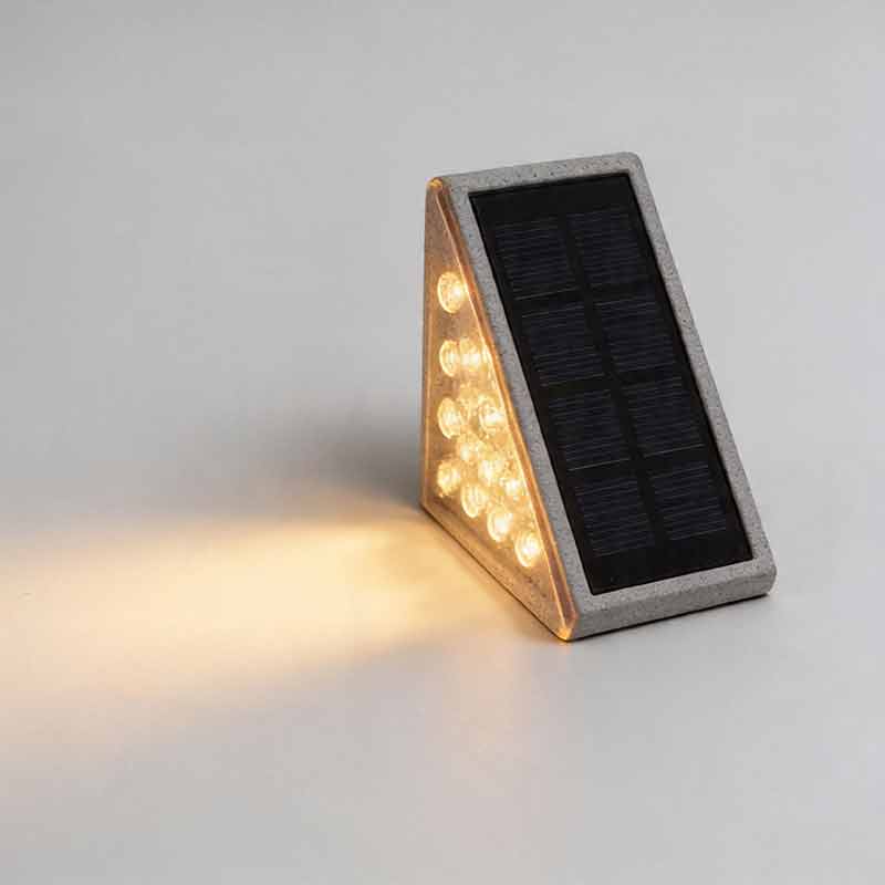 Staindrop Solar Step Lights Set of 2 Triangle Grey