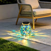 Wooler Mosaic Glass Solar Lights Set of 4 Garden Lanterns