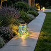 Wooler Mosaic Glass Solar Lights Set of 4 Garden Lanterns