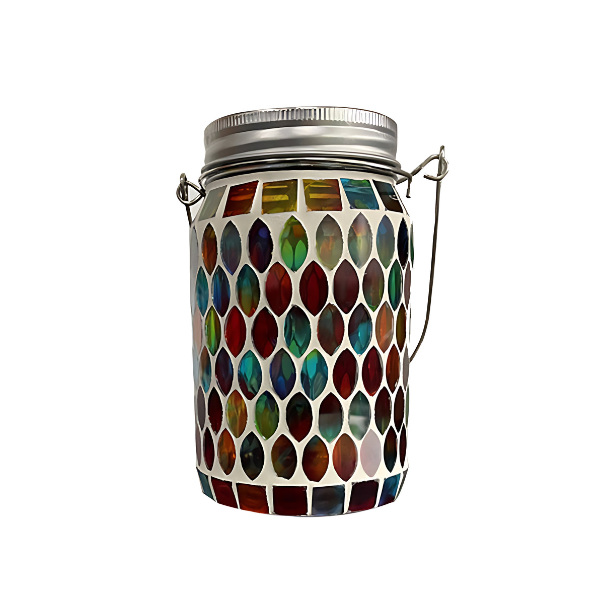 Wooler Mosaic Glass Solar Lights Set of 4 Garden Lanterns