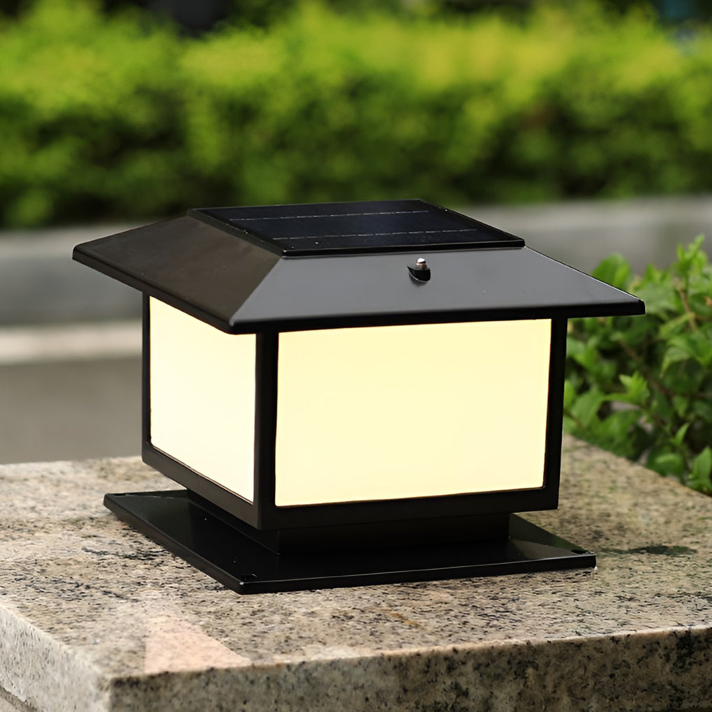 Allendale Square Pillar Light Solar or Hardwired Black