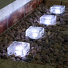 Reeth Solar Ice Cube Step Lights Set of 4 Crystal Glass