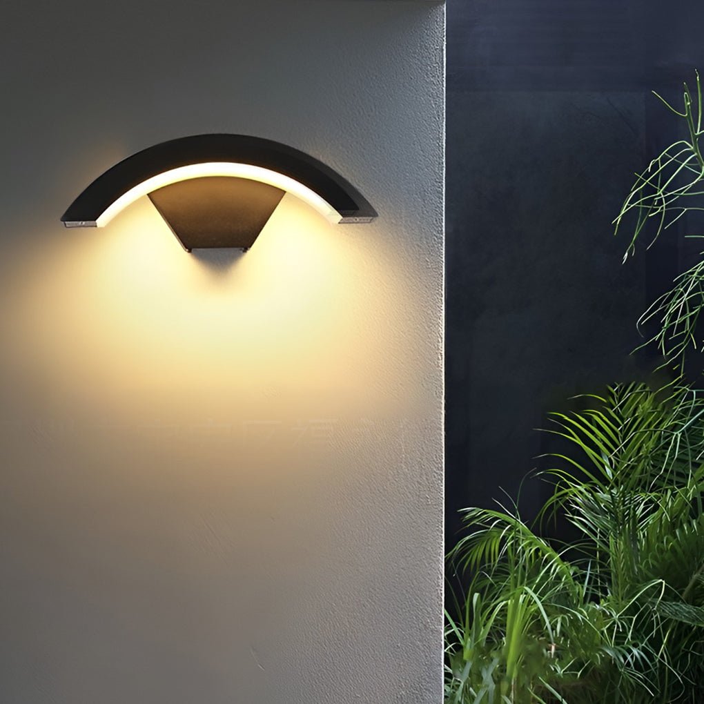 Warkworth Curved LED Porch Wall Light Black Downlight