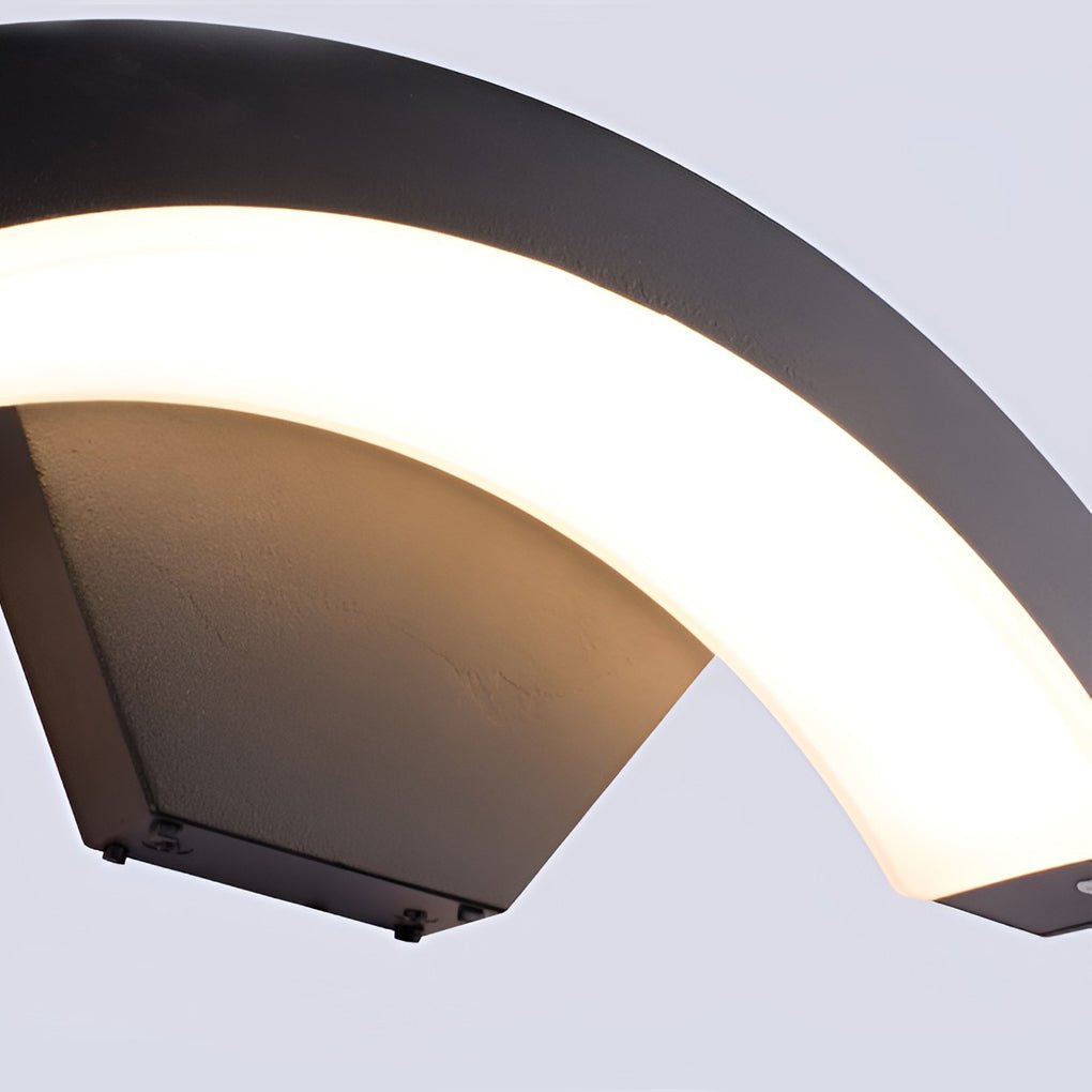 Warkworth Curved LED Porch Wall Light Black Downlight