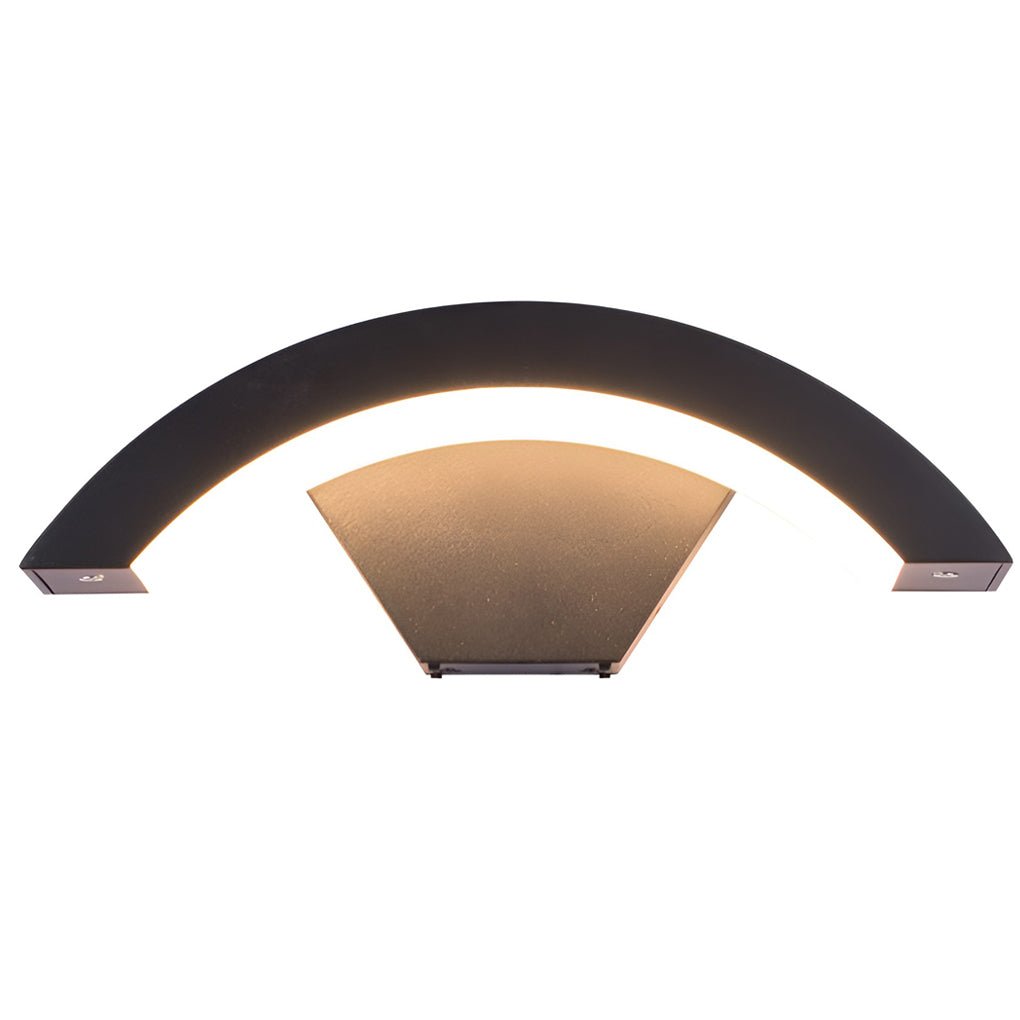 Warkworth Curved LED Porch Wall Light Black Downlight