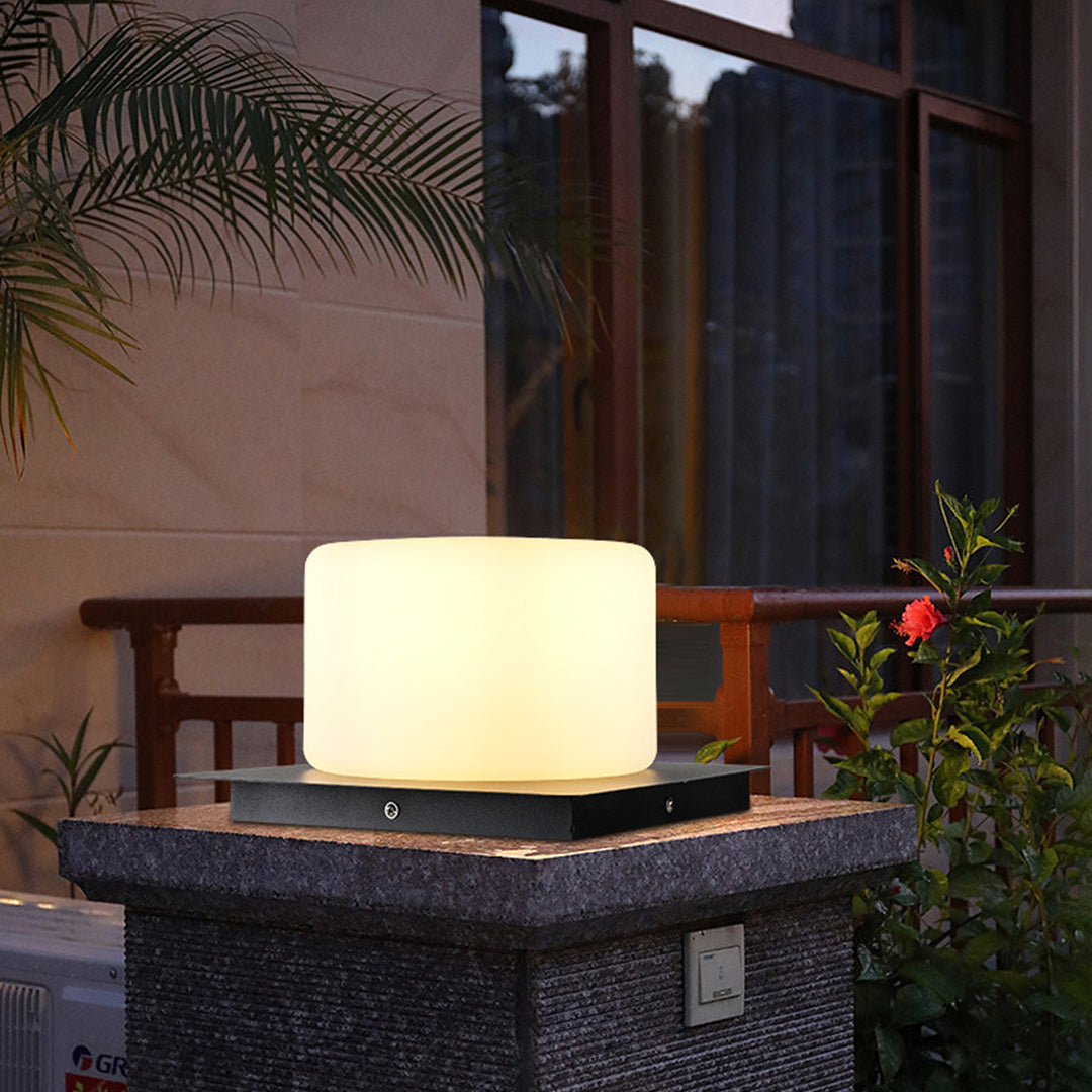 Lynton Outdoor Pillar Light Globe Cube or Cylinder Shade