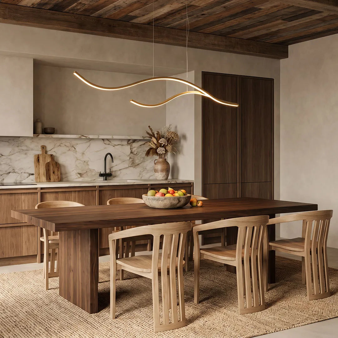 Buxton Wave LED Pendant Light Dimmable Metal Linear