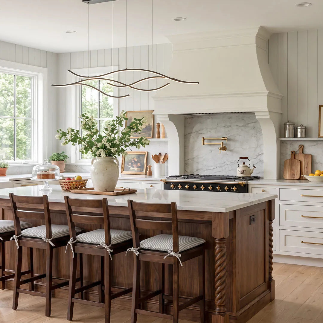 Buxton Wave LED Pendant Light Dimmable Metal Linear