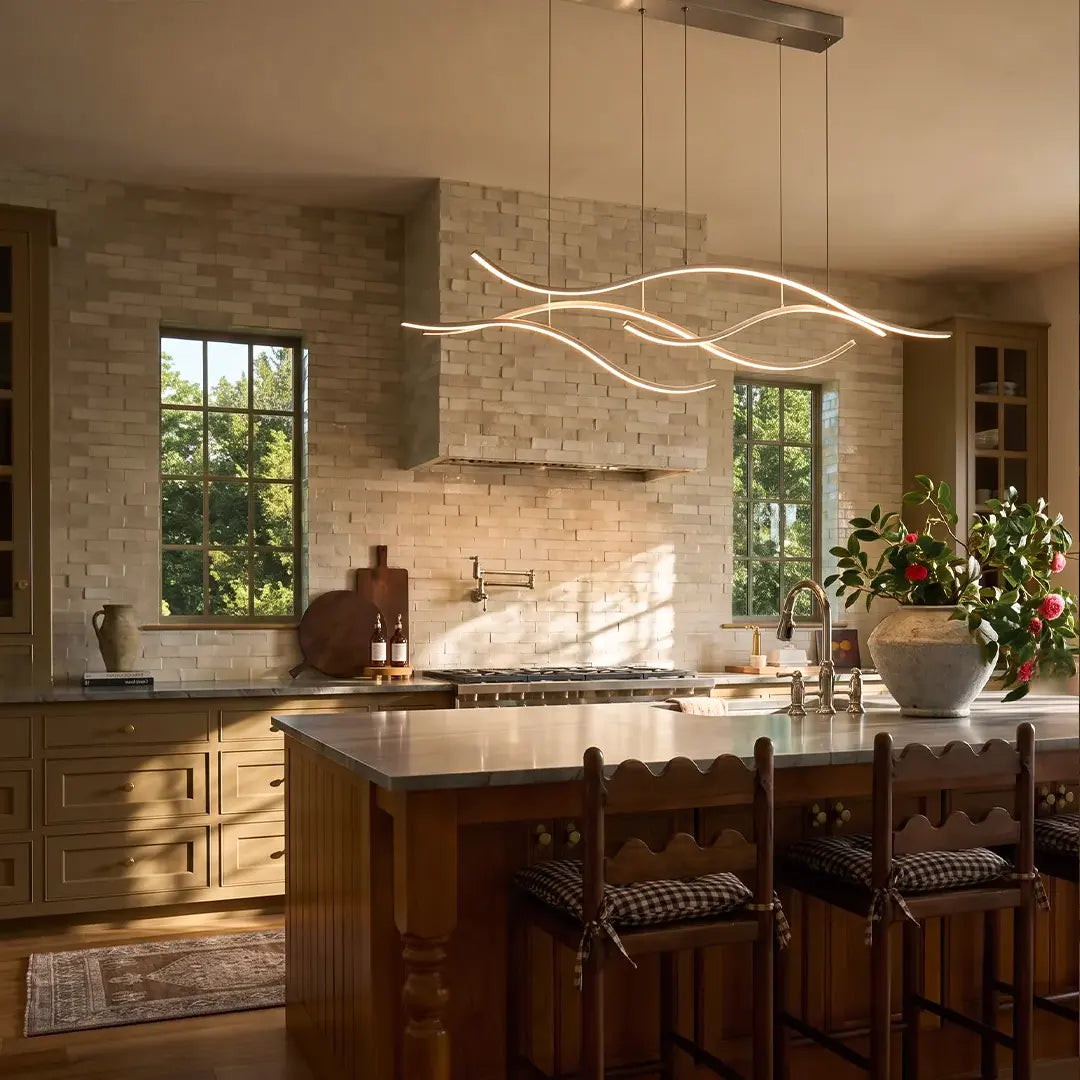 Buxton Wave LED Pendant Light Dimmable Metal Linear