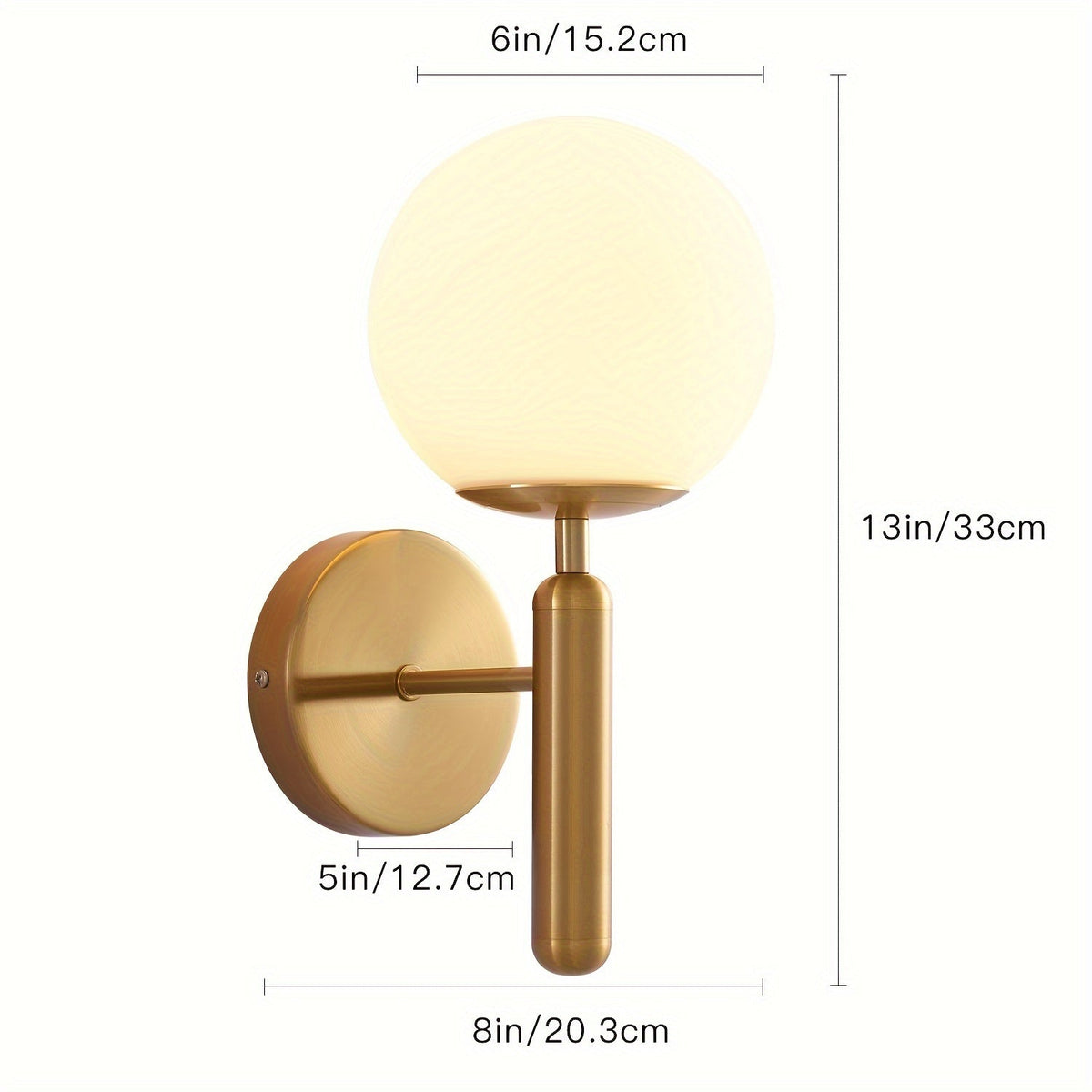 Horton Glass Globe Wall Sconce Polished Metal Semi Flush