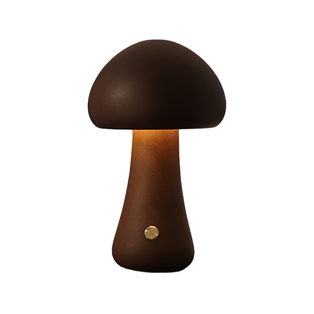 Cawood Wooden Mushroom Table Lamp Cordless Night Light