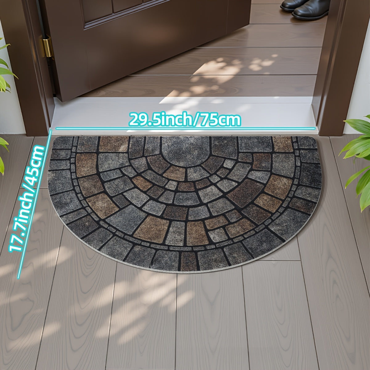 Kirkby Semicircle Mosaic Door Mat Non-Slip Indoor Outdoor