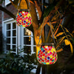 Wooler Mosaic Glass Solar Lights Set of 4 Garden Lanterns
