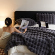 Sedgwick Faux Rabbit Fur Throw Blanket and Cushion
