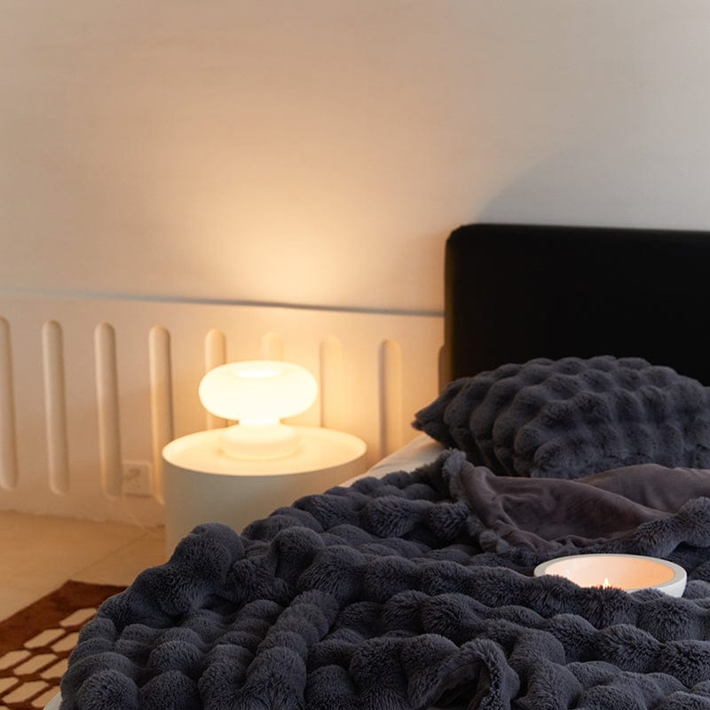 Sedgwick Faux Rabbit Fur Throw Blanket and Cushion