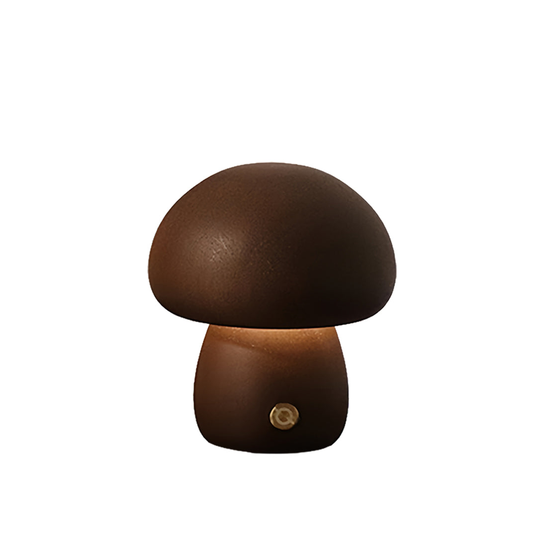 Cawood Wooden Mushroom Table Lamp Cordless Night Light