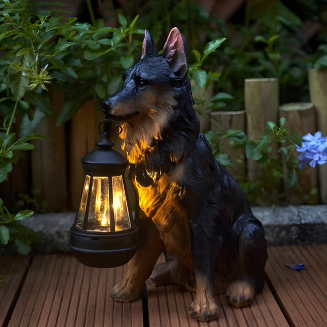 Feizor Solar Dog Statue Light Resin Garden Lantern