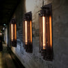 Chipping Industrial Wall Sconce Black Iron Linear Lamp