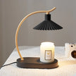 Vanessa Candle Warmer Lamp Pleated Shade Metal and Wood
