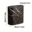 Selby Oval Bin with Lid Marble Effect Bathroom Waste Bin