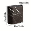 Selby Oval Bin with Lid Marble Effect Bathroom Waste Bin