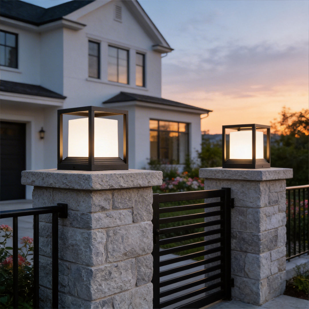 Gargrave Square Pillar Light Solar or Hardwired Garden Post
