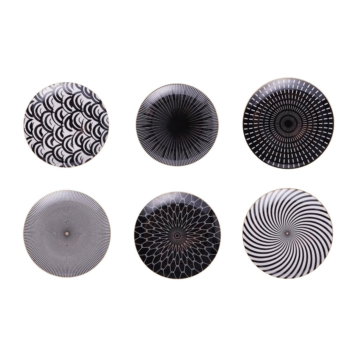Euclid Dinner Plate Collection Six Patterned Designs