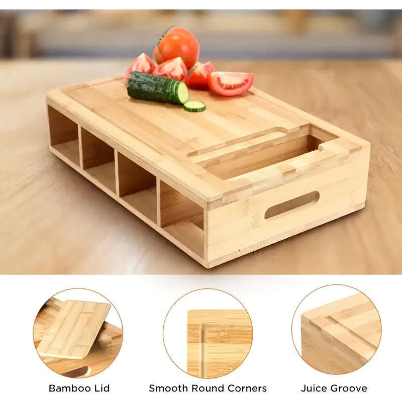 Cartmel Bamboo Chopping Board with Trays and Four Graters