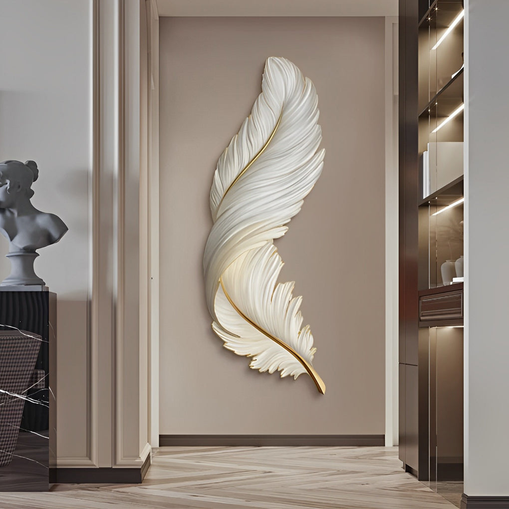 Grasmere Feather Wall Art Lamp LED Remote Dimmable Panel