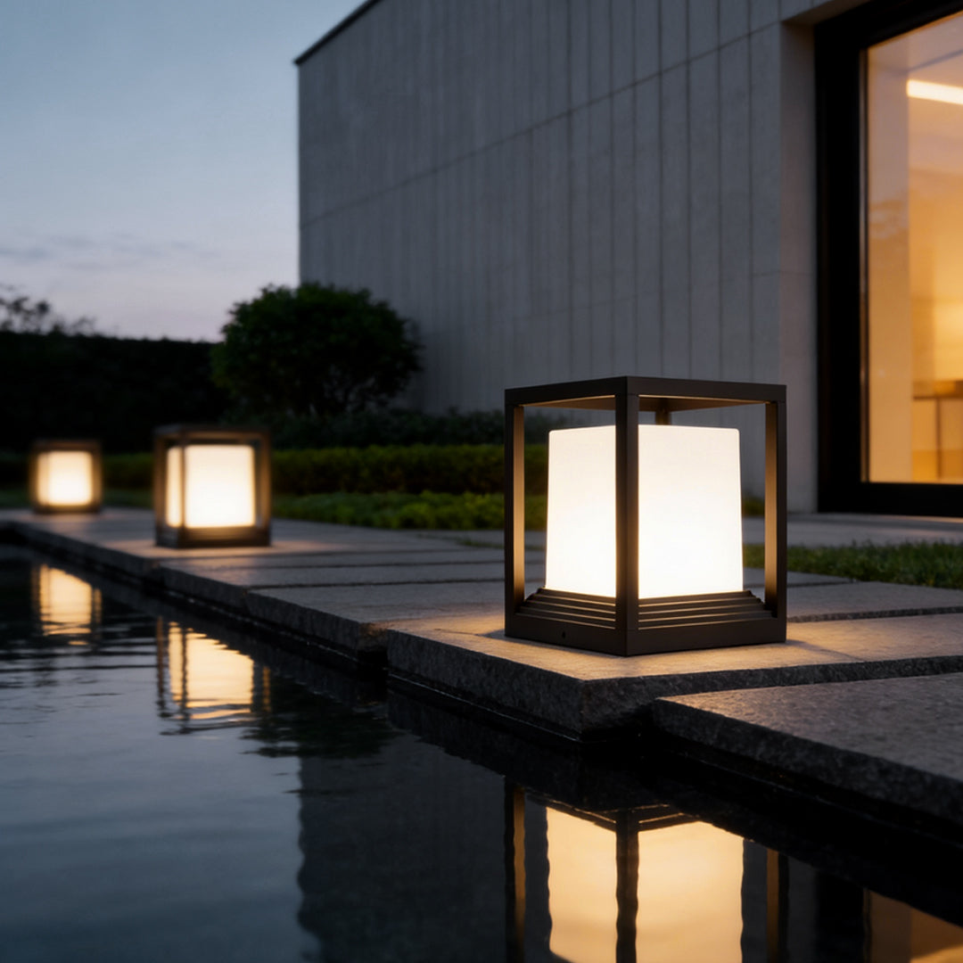 Gargrave Square Pillar Light Solar or Hardwired Garden Post
