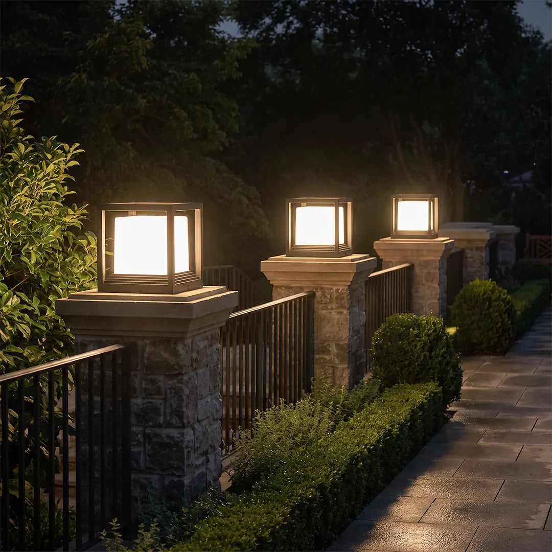 Gargrave Square Pillar Light Solar or Hardwired Garden Post