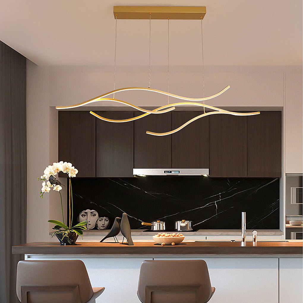 Buxton Wave LED Pendant Light Dimmable Metal Linear