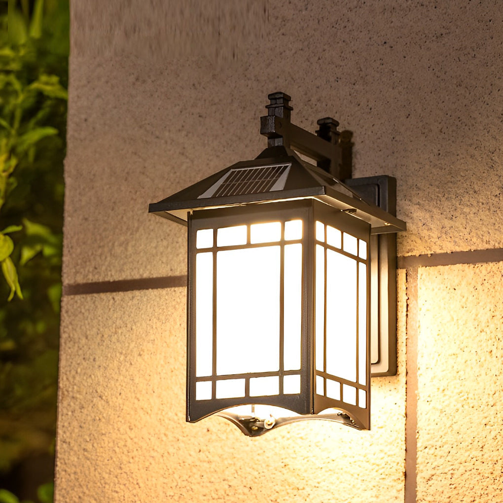 Morpeth Lantern Wall Light Solar or Hardwired Glass