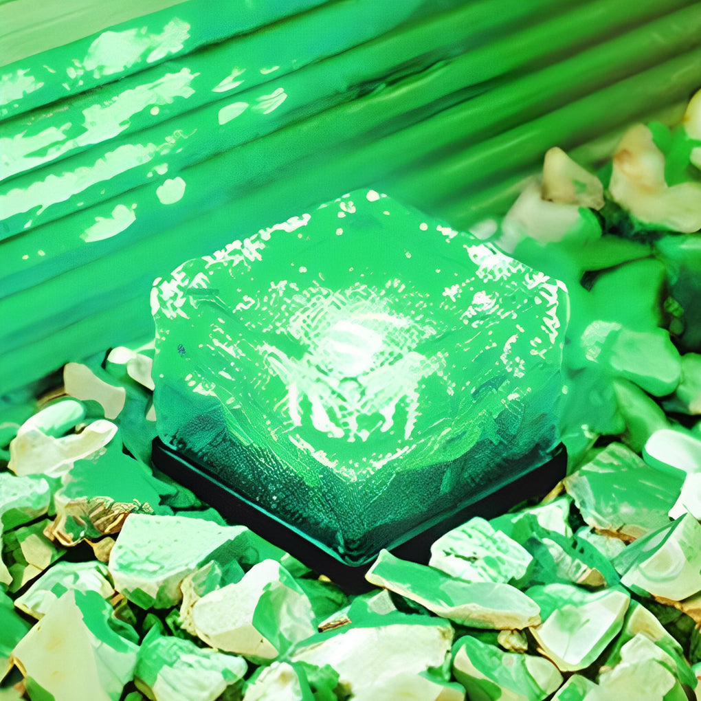 Reeth Solar Ice Cube Step Lights Set of 4 Crystal Glass