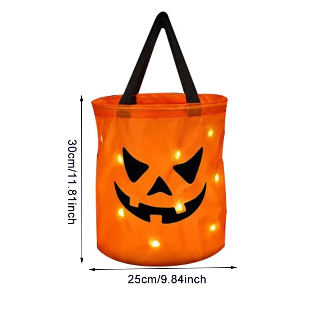 Alston Light Up Pumpkin Trick or Treat Bag Reusable LED