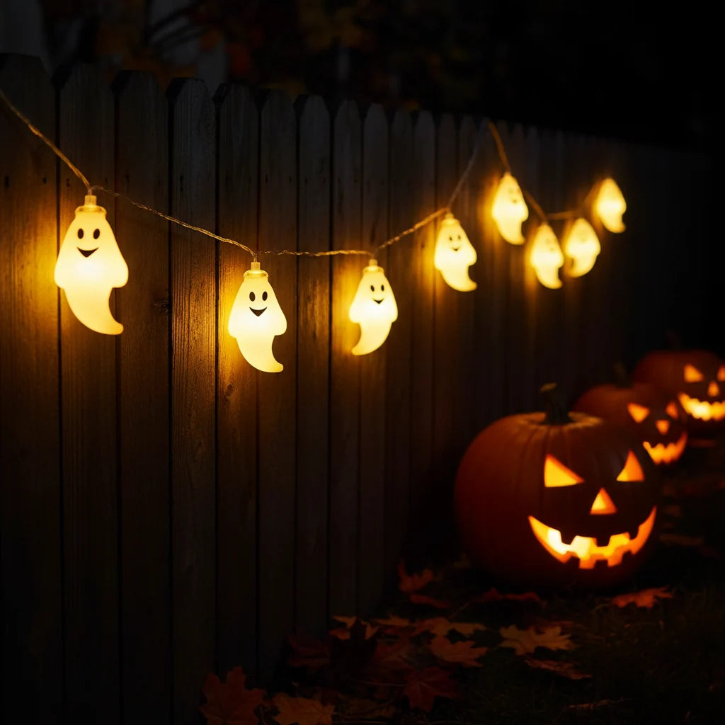 Brough Ghost String Lights Battery Operated Halloween LED