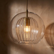 Close detail of the Marlowe glass globe and bulb