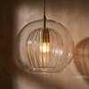 Close detail of the Marlowe glass globe and bulb
