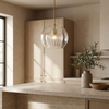 Marlowe pendant light above a stone kitchen island