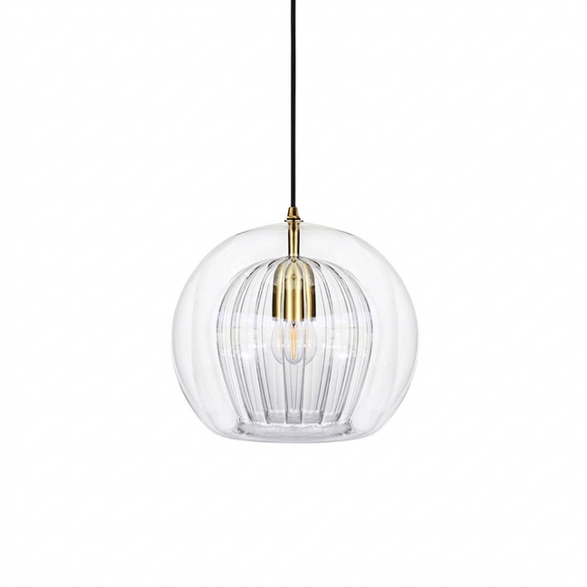 Marlowe glass globe pendant light on a white background