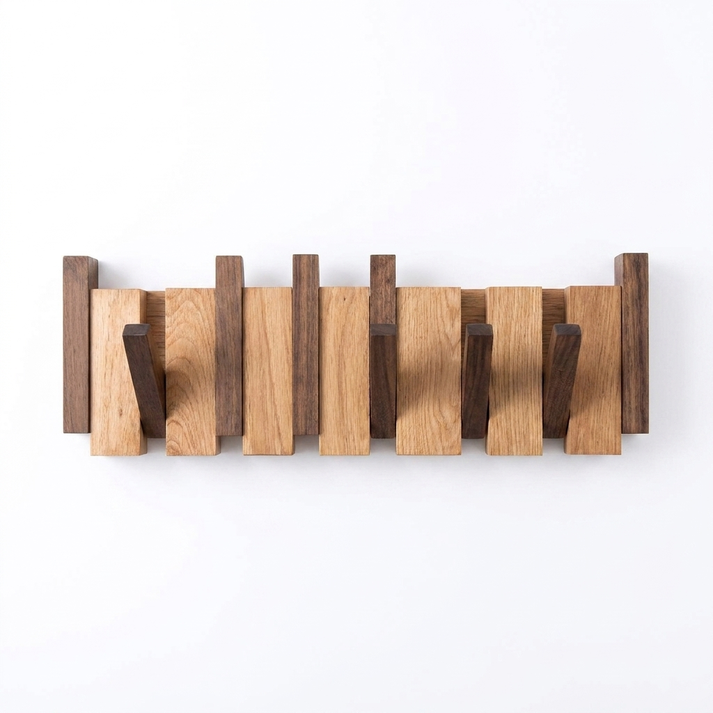 Sonata wooden piano coat rack on a white background