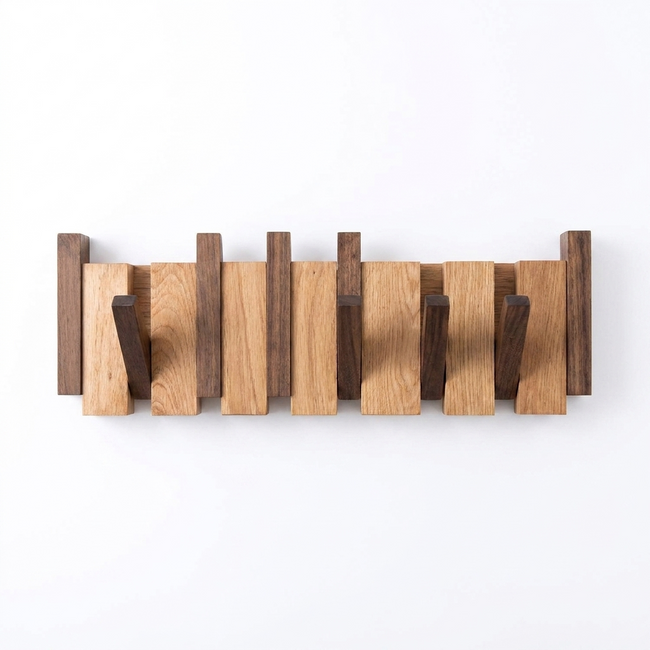Sonata wooden piano coat rack on a white background