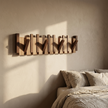 Sonata coat rack mounted on a plaster bedroom wall