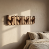 Sonata coat rack mounted on a plaster bedroom wall
