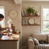 Harlow Wood Frame Wall Clock in use