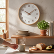 Harlow Wood Frame Wall Clock in use