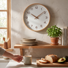 Harlow Wood Frame Wall Clock in use