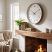 Harlow Wood Frame Wall Clock in use