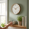 Harlow Wood Frame Wall Clock in use